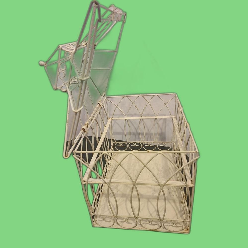 Decorative White Metal Bird Cage Trinket Storage Display Lantern Bird House